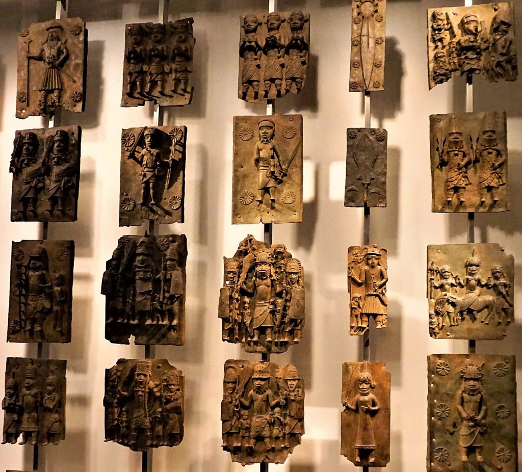 A display of Benin Bronzes at the British Museum