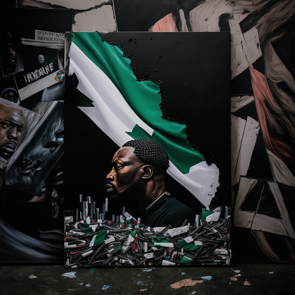 Image depicting black artists and Nigerian flag by Midjourney
